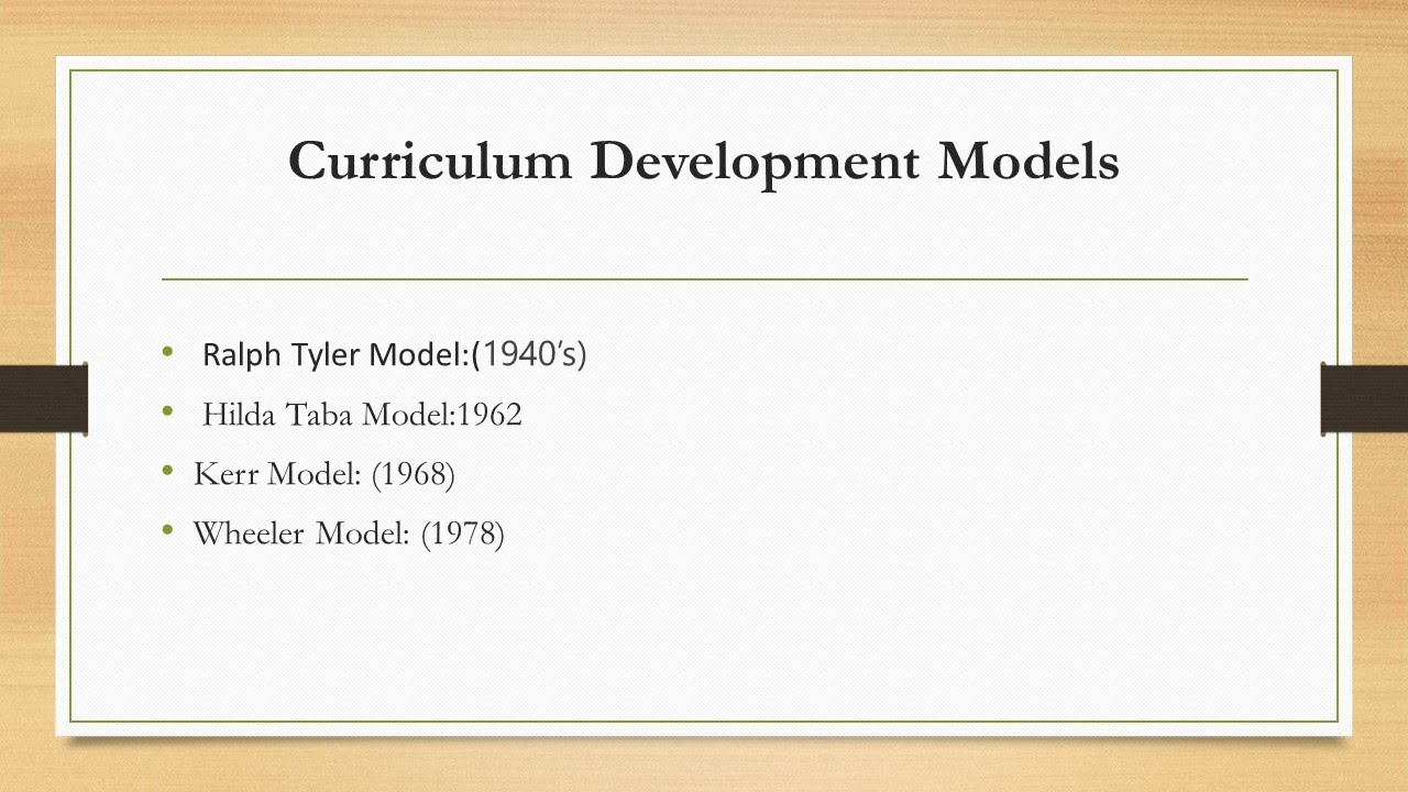 Curriculum Development Models