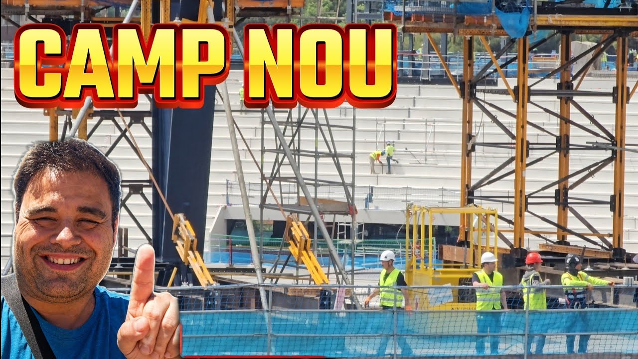  &iquest;Son para los focos? Aparecen nuevos andamios en la tercera grader&iacute;a. Obras en el Camp Nou. 