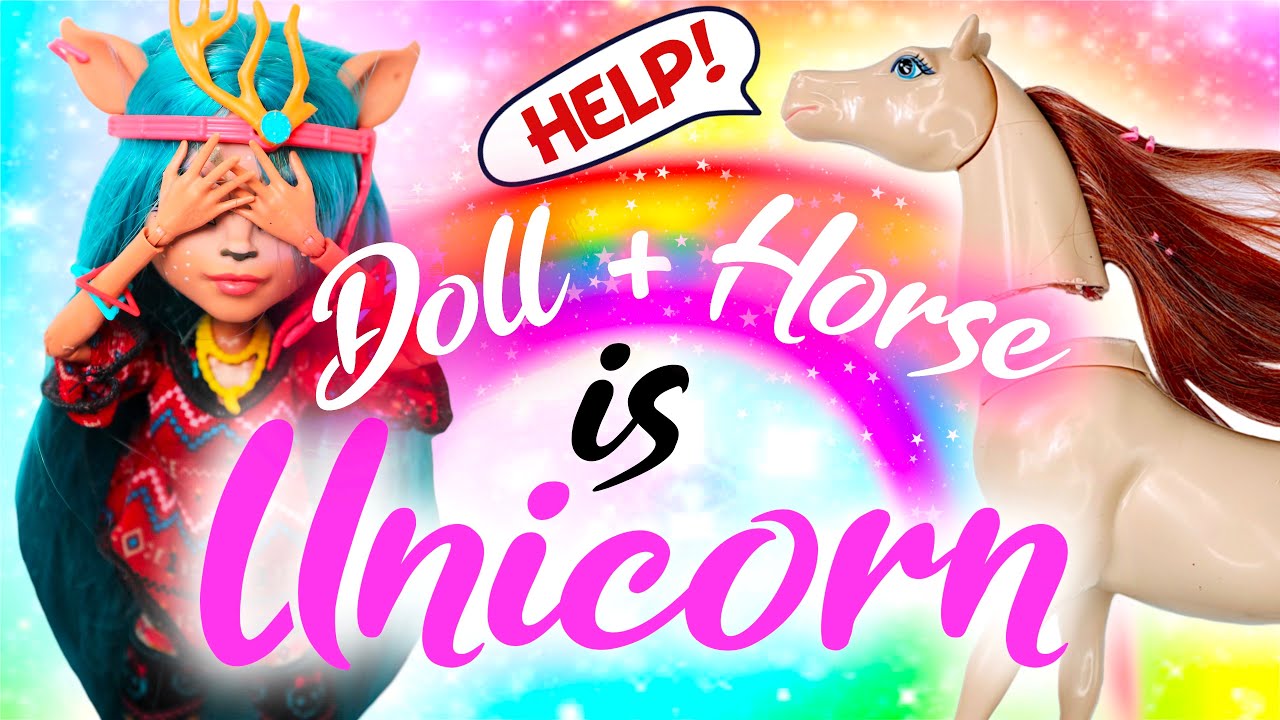 Making Dollightful Inspired Rainbow Unicorn doll /  /Monster High Doll Repaint by Poppen Atelier