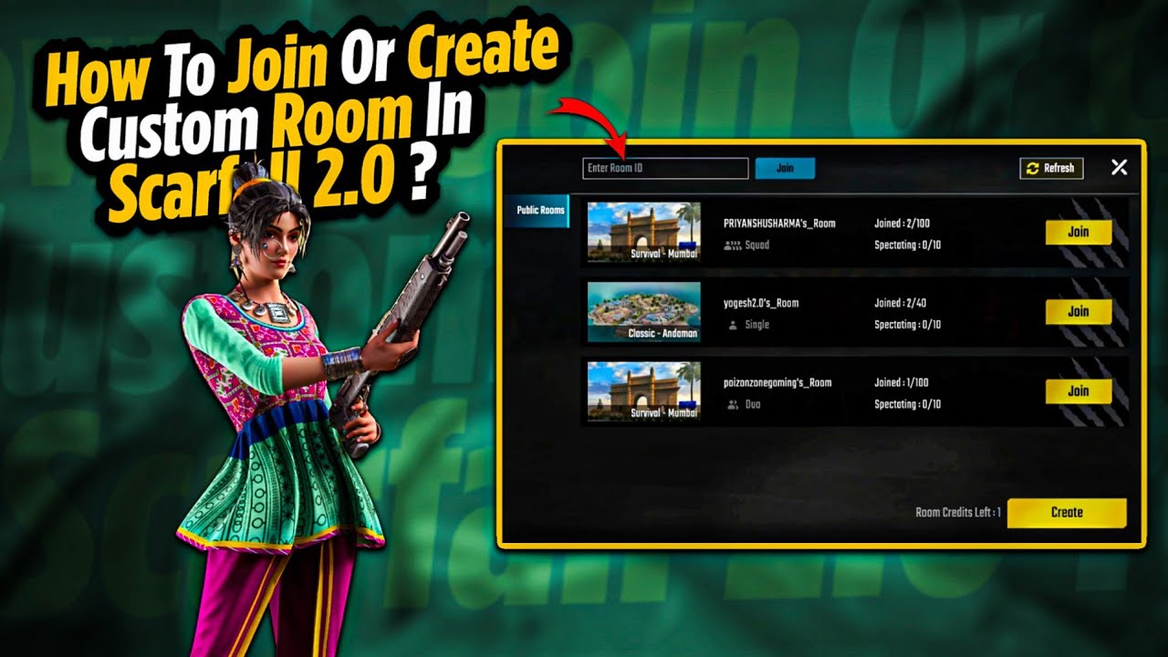 How To Join Or Create Custom Room In Scarfall 2.0 | Custom Room | Scarfall 2.0
