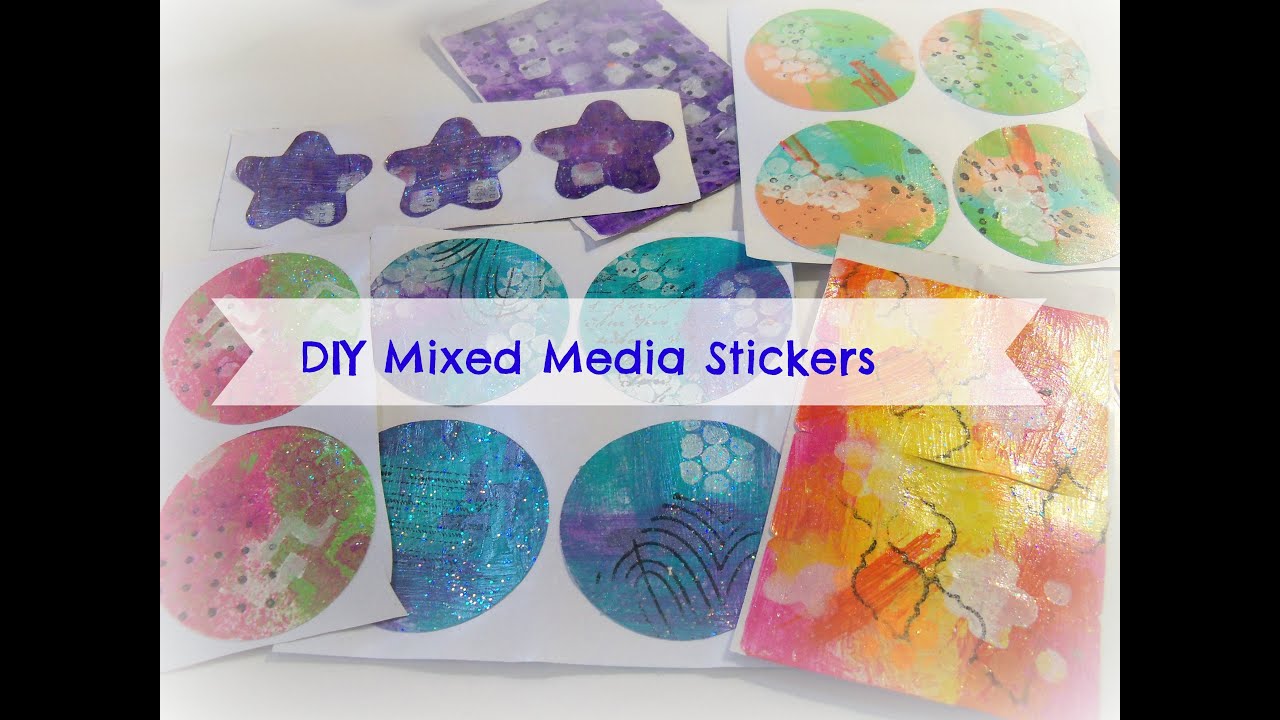 how to make easy Mixed media Stickers/ DIY homemade Stickers