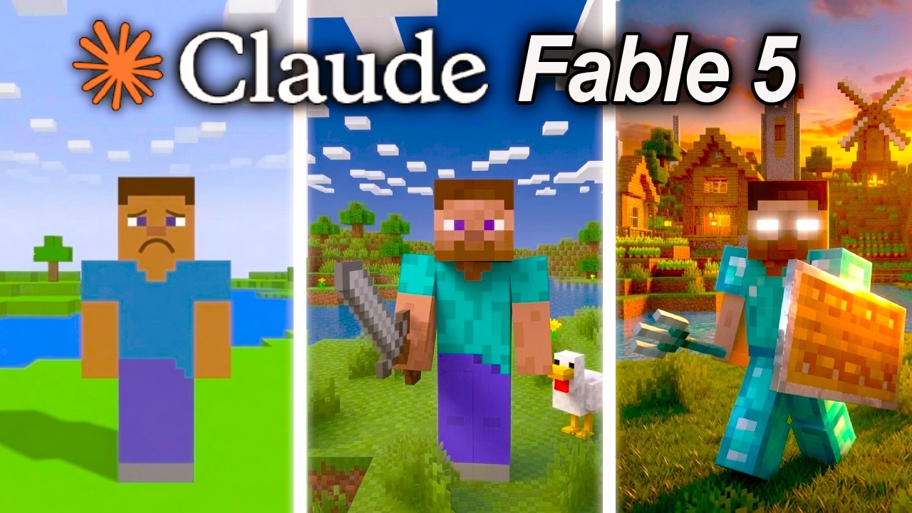 Claude Fable 5 Makes Minecraft in 1 Minute vs 10 Minutes vs 1 Hour