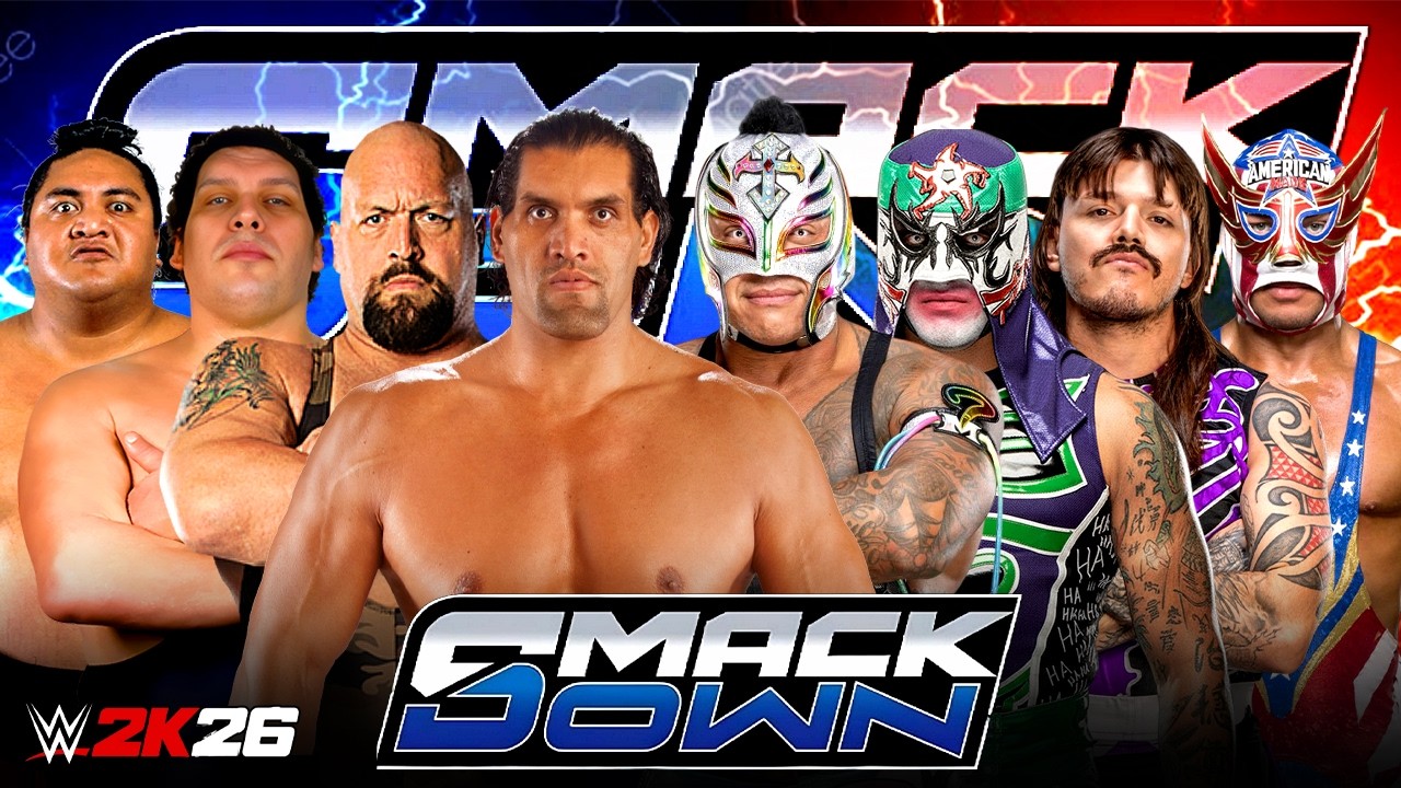 WWE 2K26 Khali Big Show Andre Yokozuna vs Rey Mysterio Penta Dominik Americano | SMACKDOWN 08-Mar-26