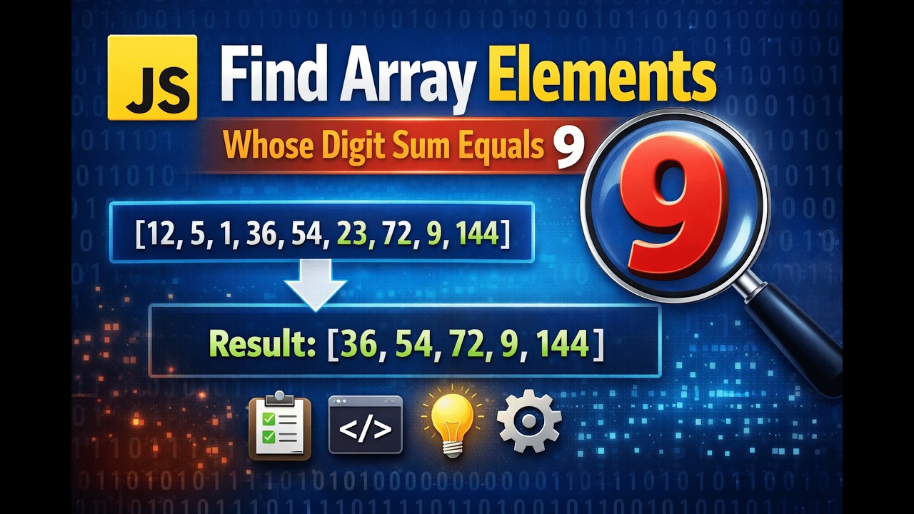 Find Array Elements Whose Digit Sum Equals 9 | JavaScript Coding Problem