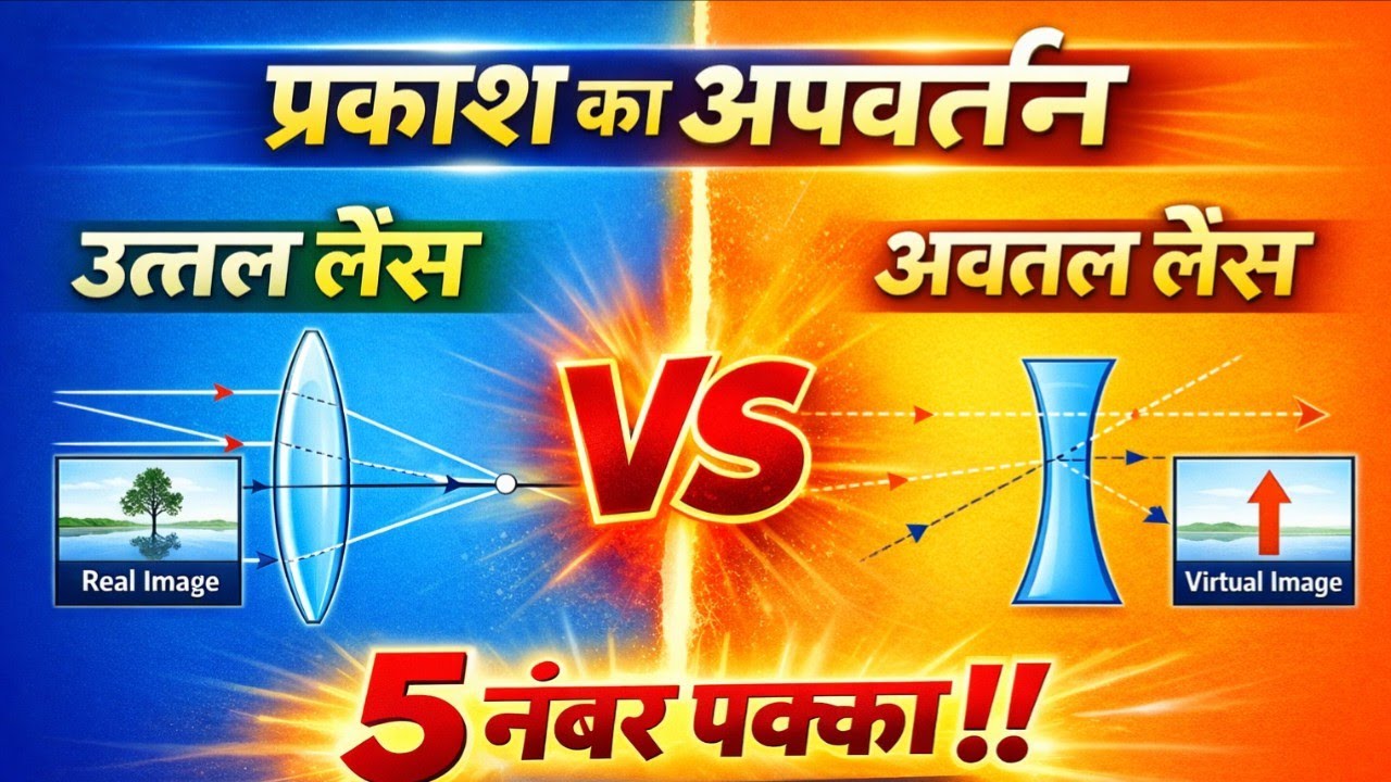 Class 10th bihar board science 2027 | उतल लेंस और अवतल लेंस में अंतर| Different, Convex vs concave|