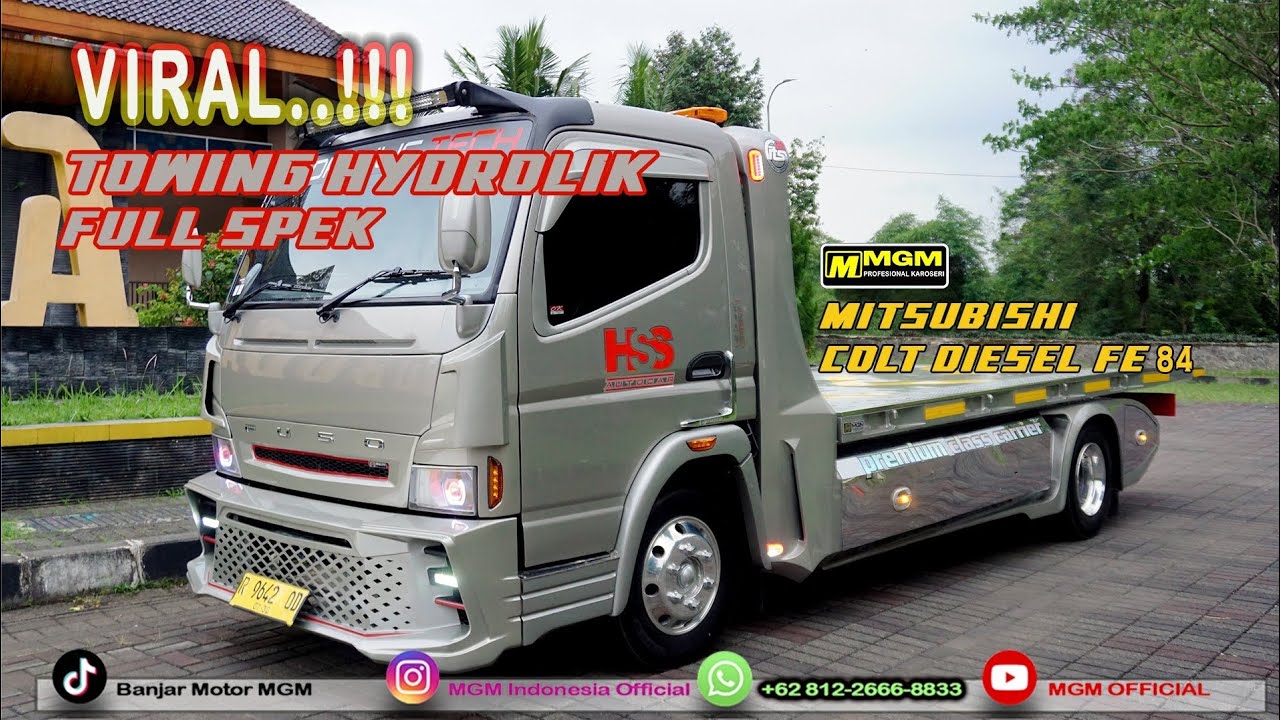Truck Towing hydrolik full spek karya MGM Karoseri menjadi sorotan pelaku Towing di Indonesia .