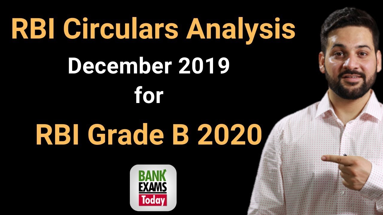 RBI Circulars Analysis December 2019 for RBI Grade B 2020