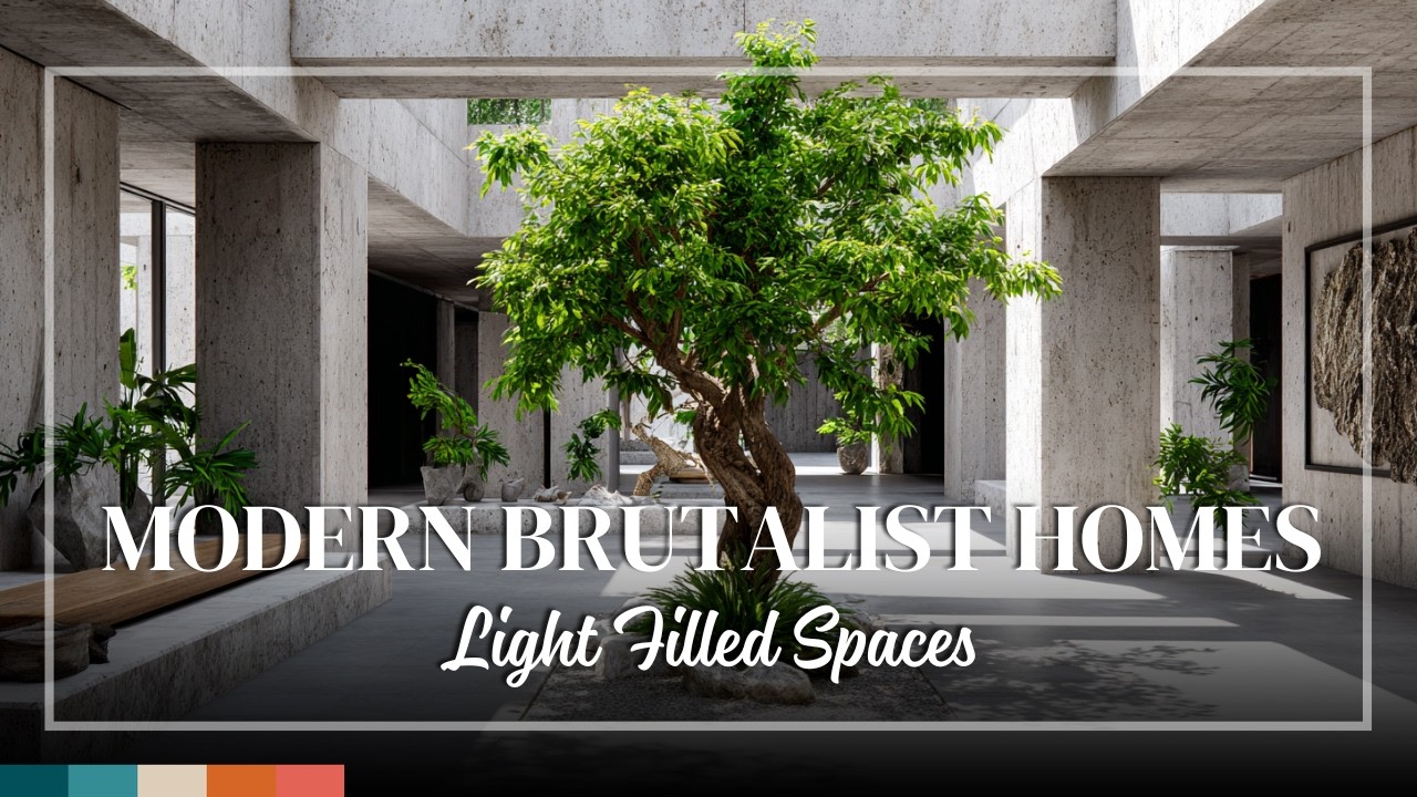 Modern Brutalist Homes with Atriums – Light Filled Concrete Spaces of Quiet Grandeur