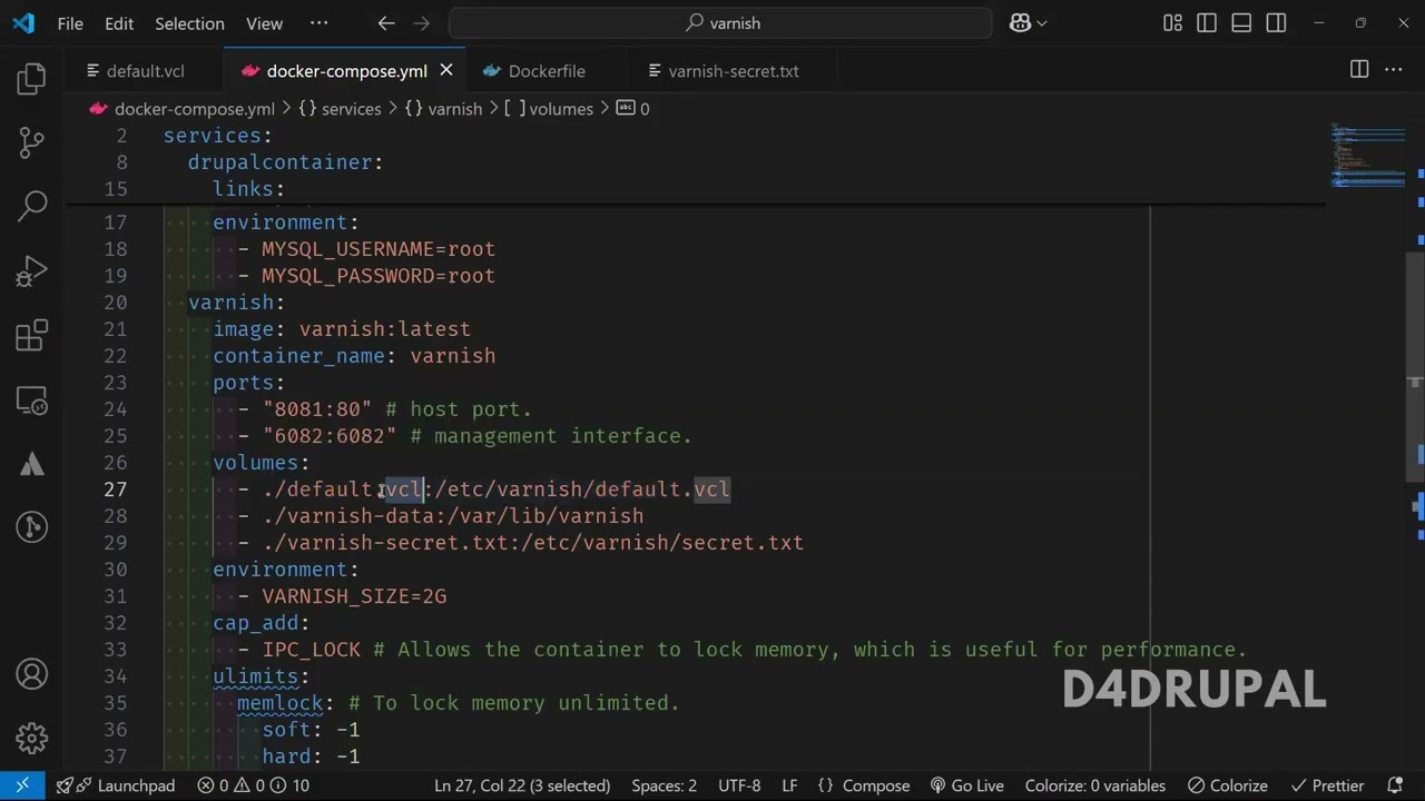 Step 1: Install Varnish in Docker with Drupal 10, Drupal 9 | D4Drupal