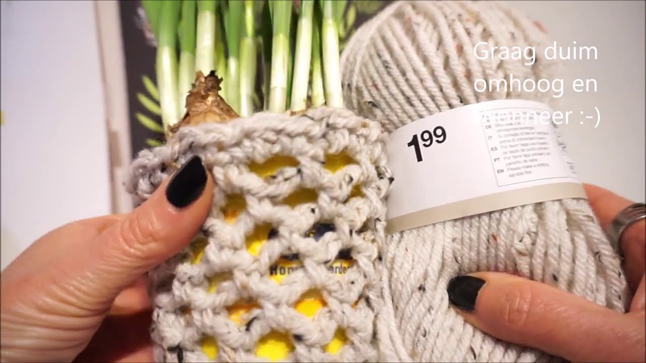 ♥️ #iedereenkanhaken #Potjes #om #haken #homedecoratie #crochet #tutorial#losse #vaste #nederlands