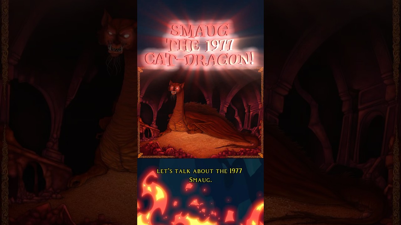 Why is Smaug in the 1977 The Hobbit a Cat Dragon? #smaug #TheHobbit #Gandalf #MiddleEarth #lotr