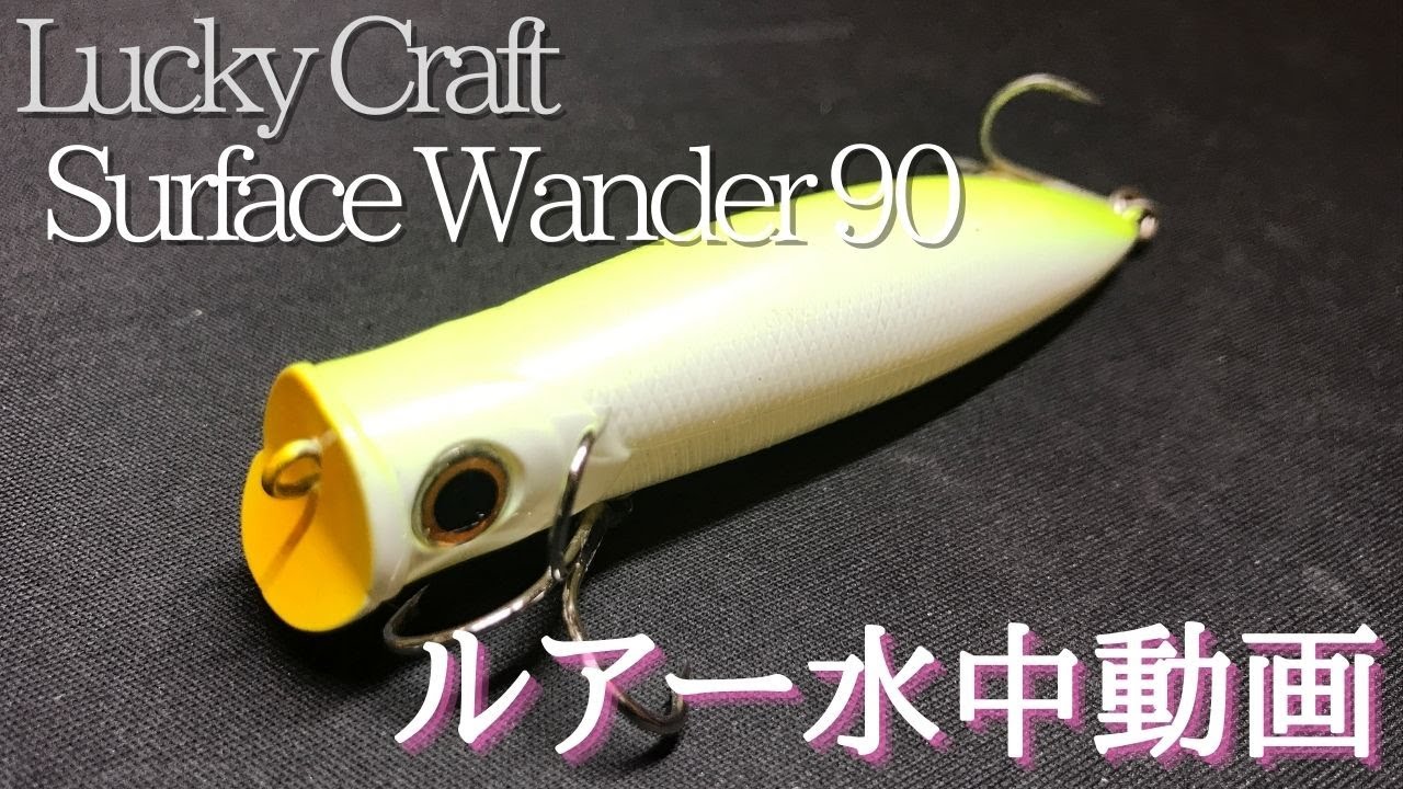 【サーフィスワンダー】水中映像　「Lucky Craft Surface Wander 90」　ルアー水中動画
