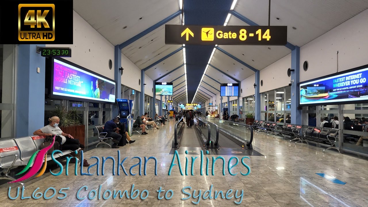 Srilankan Airlines UL606 Colombo to Sydney 4k