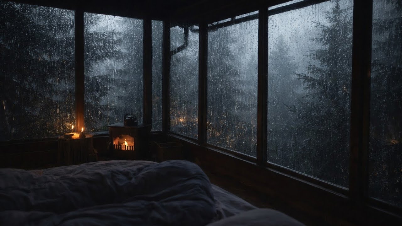 Soft Rain & Warm Fireplace | Deep Sleep Ambience forRelaxation, Stress & Insomnia