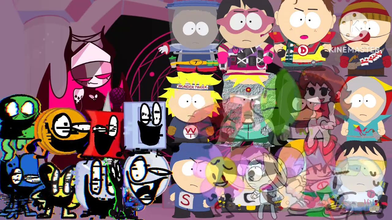 fnf gospel remix x bfdi x pibby x south park superheroes saving flower ruby leafy