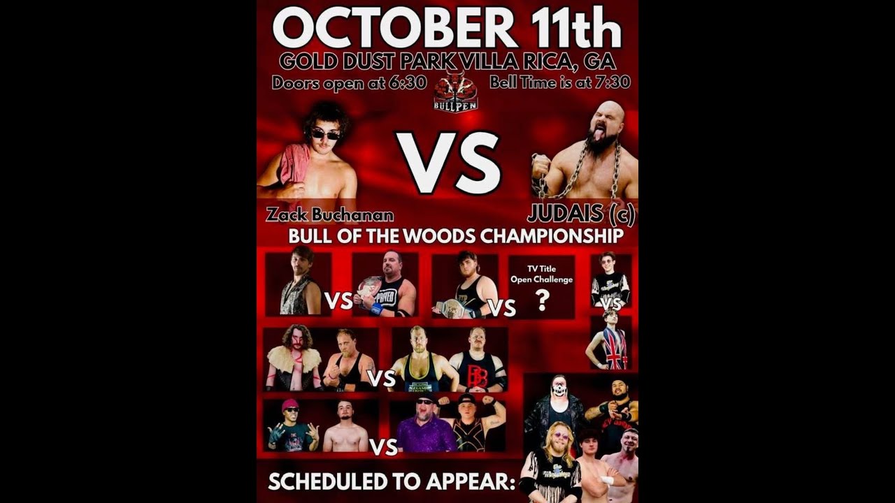 BULLPEN PROFESSIONAL WRESTLING | Main Event: Bull of The Woods Championship- Zack Buchanan V. Judias