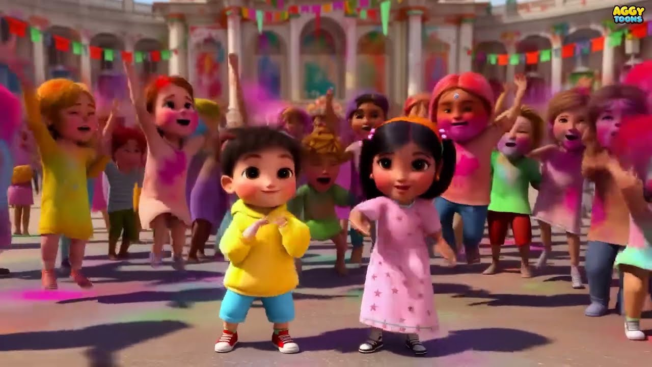 Holi Song for Kids | Holi Hai Bhai Holi Hai | Aggy Toons | Kids Cartoon #kidssong #cartoon
