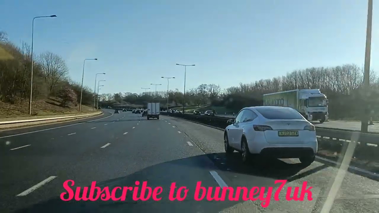 driving on the M1 to king cross London UK