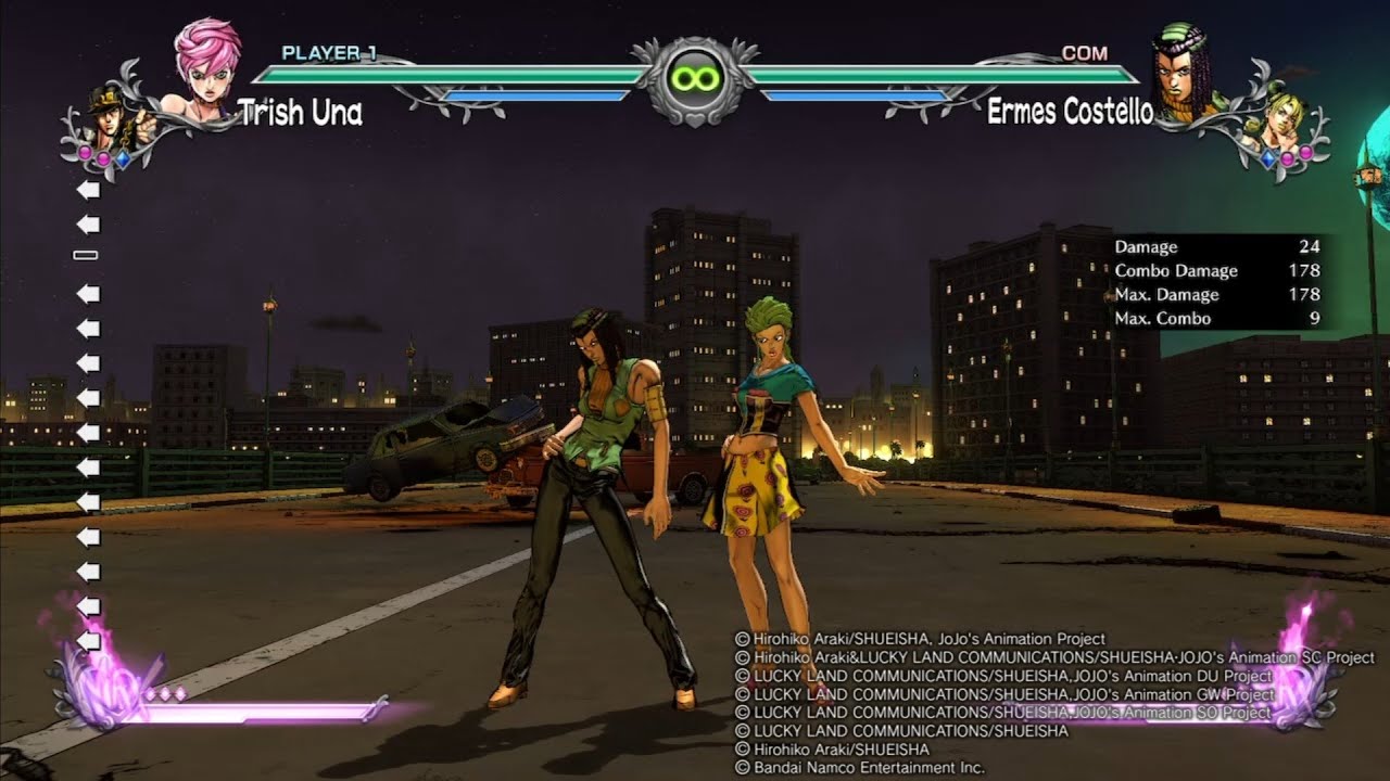 Trish Una Basic Combo - Jojo's All Star Battle R