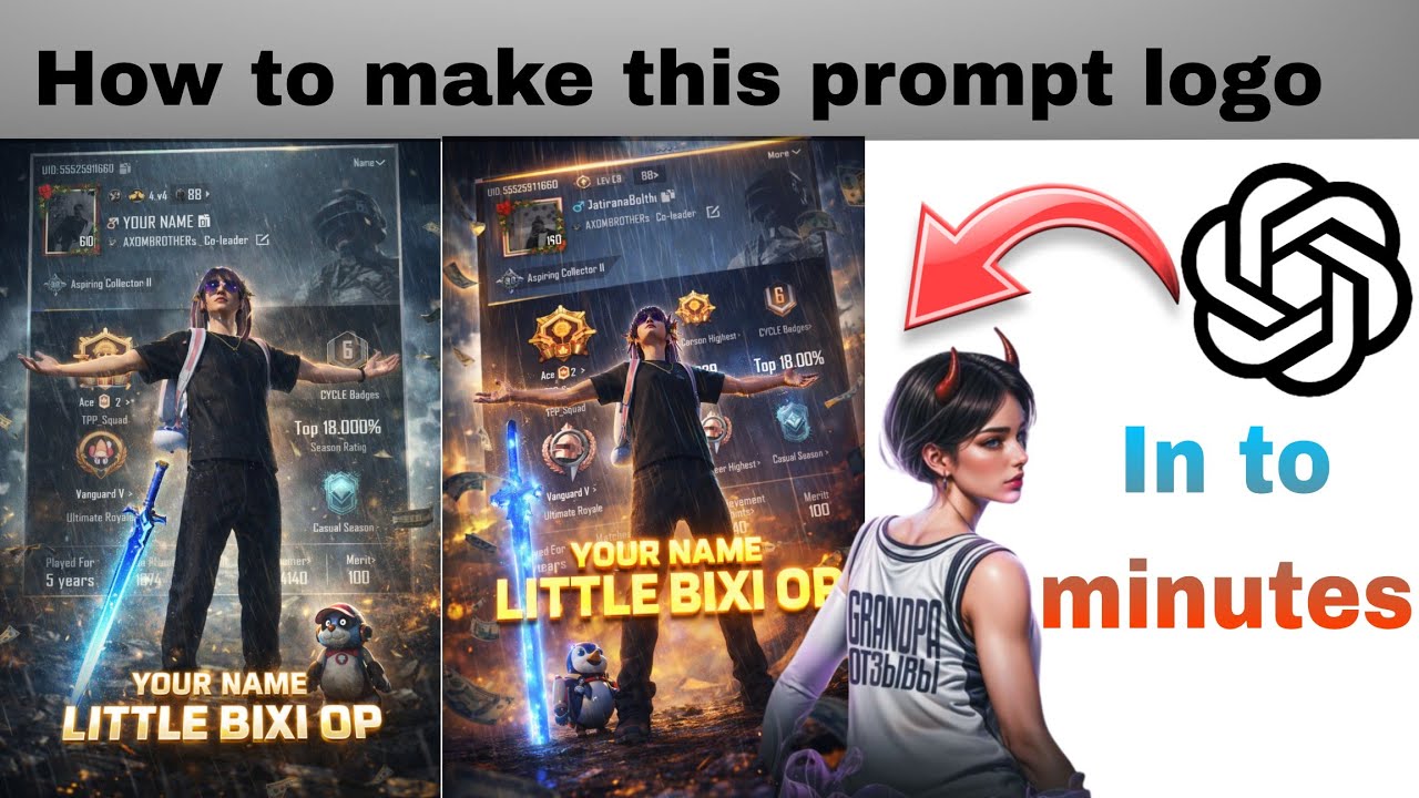 How TO Make THIS PROMPT LOGO IN 3 MINUTES #bgmi #gaming 