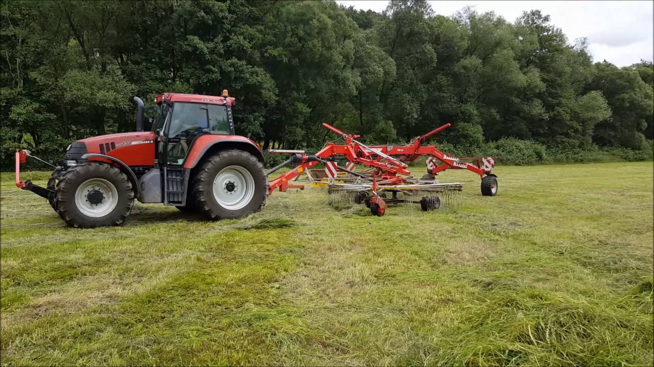 2 Schnitt 2016 Schwaden mit Case CVX 130 und Pöttinger Top 812