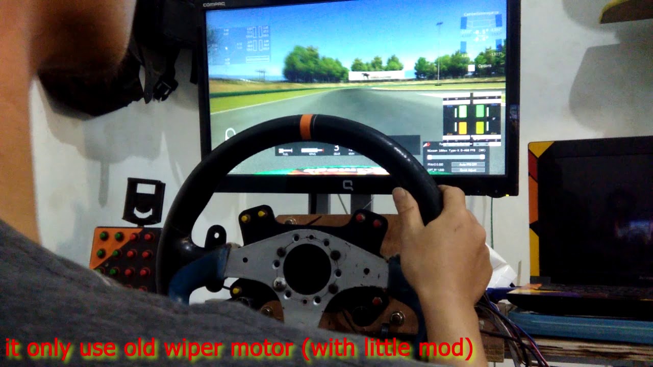DIY wiper motor based FFB Steering Wheelbase (old video)