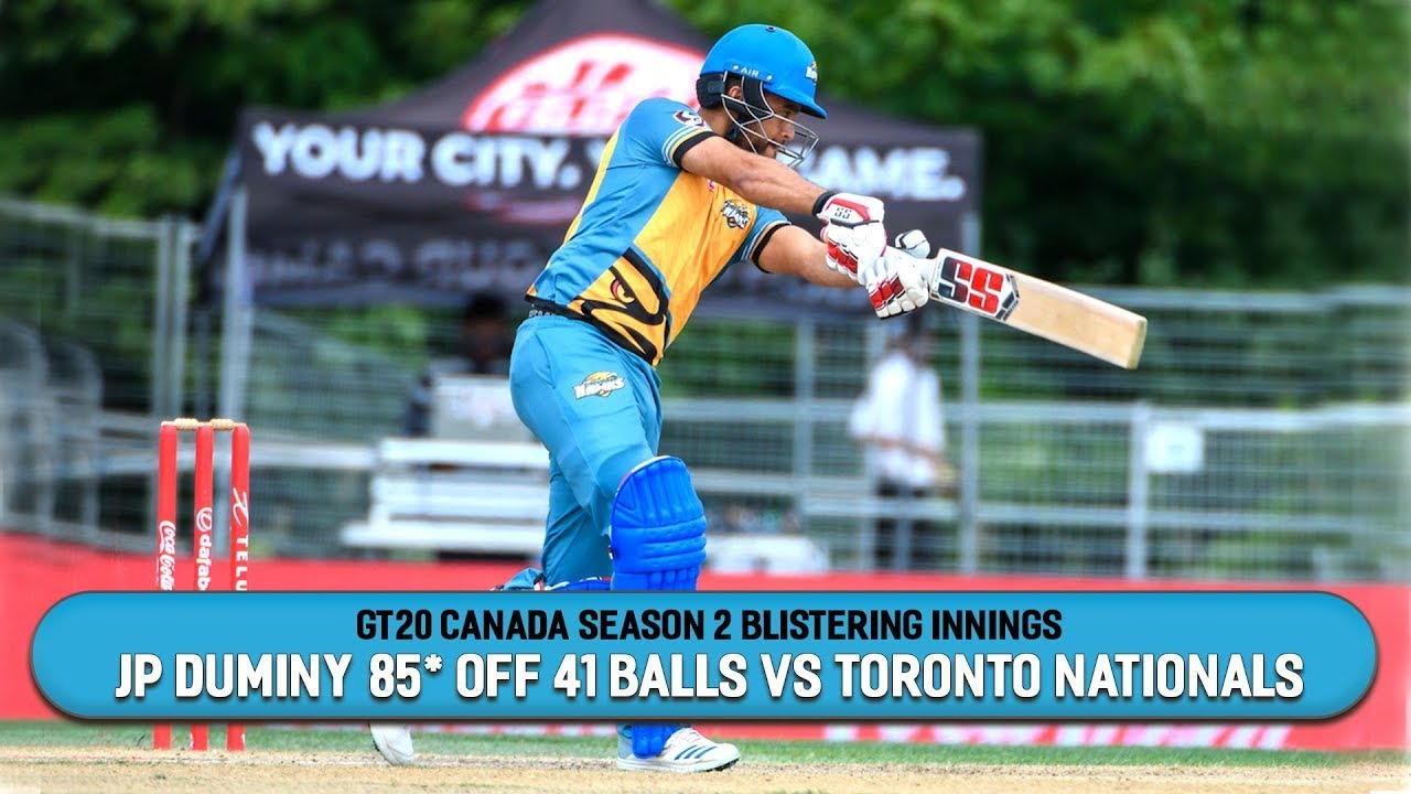 JP Duminy's fiery innings vs Toronto Nationals | 85* runs off 41 balls | GT20 Canada