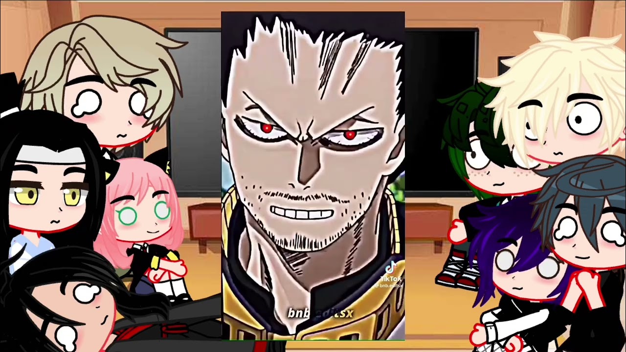 Anime/game/show characters react to each other (pt2/4) (BNHA) #mha