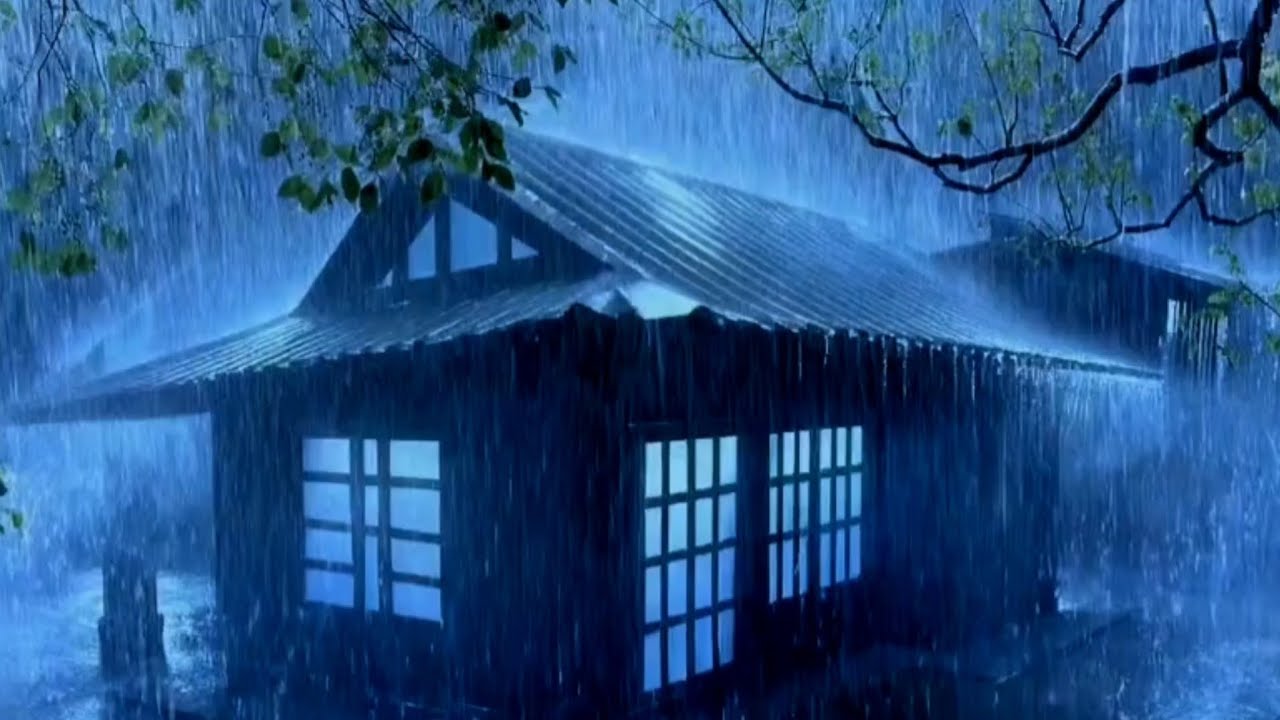 Dispel Insomnia with Pouring Rain & Intense Thunder on a Shabby Tent in Middle of the Wild at Night