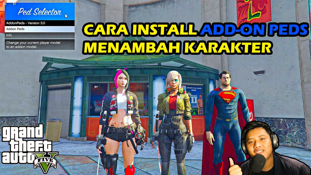 CARA INSTALL MOD ADD-ON PED / MENAMBAH KARAKTER DI GTA 5 | GTA 5 MODS
