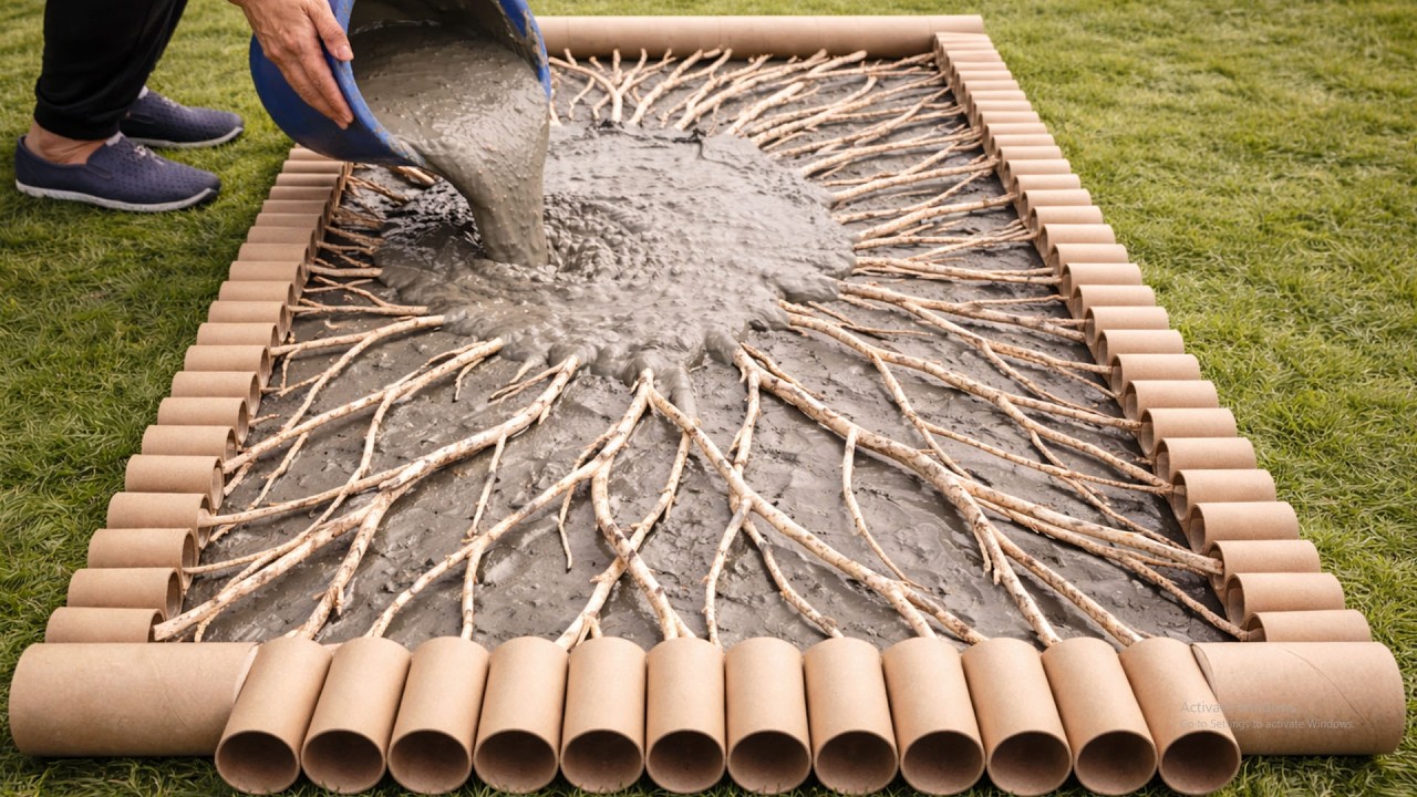 Creations From Wood ,Twig , Toilets Paper Rolls And Cement . DIY Garden Decorations From Recycled .