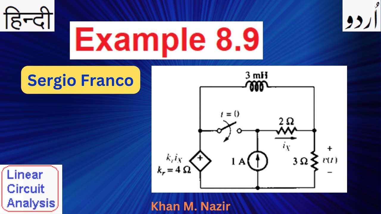 (Urdu/Hindi)LCA ||  Example 8.9(SF) || First Order Circuit