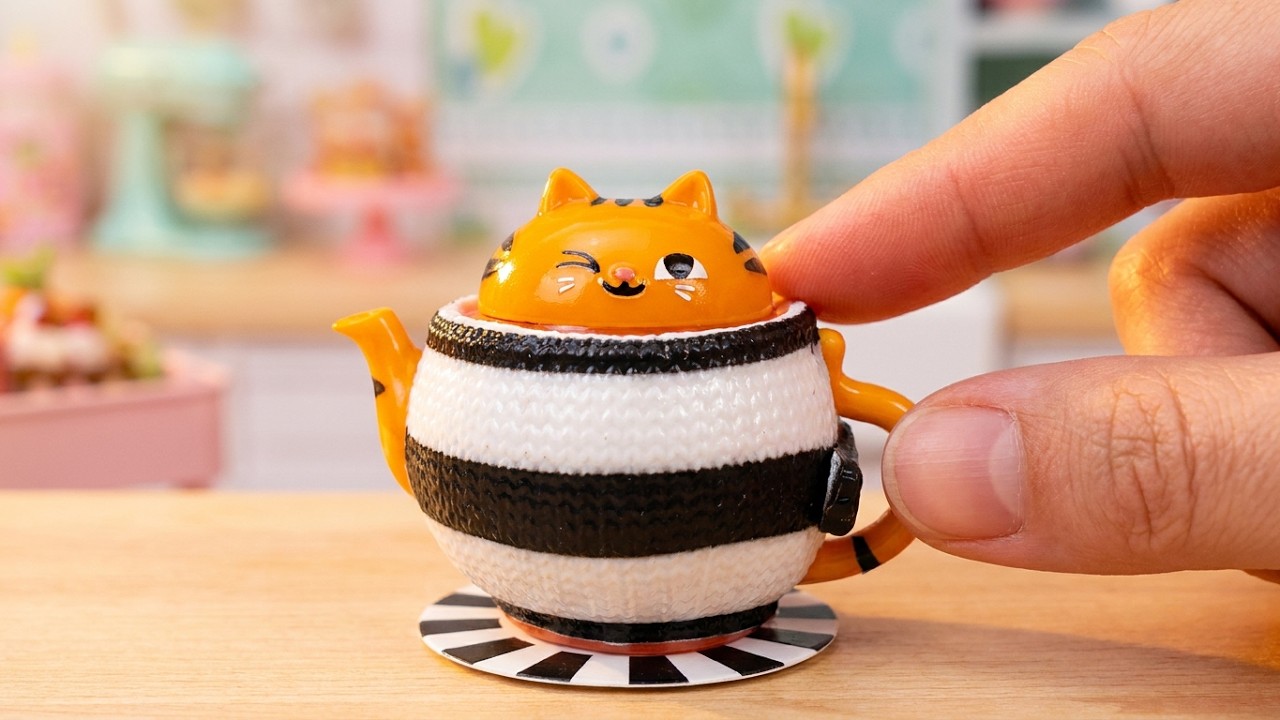 Making Mini Calico Cat Teapot 🐾 | Mini Verse Resin Craft #miniverse #miniature #craftyliving