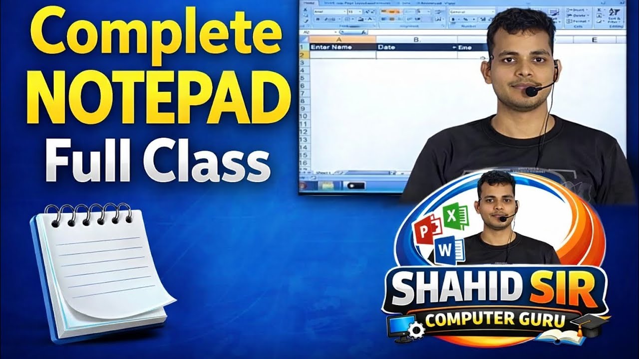 Complete Notepad Full Course in Hindi | Notepad Full Class | Shahid Sir Computer Guru #Notepad#