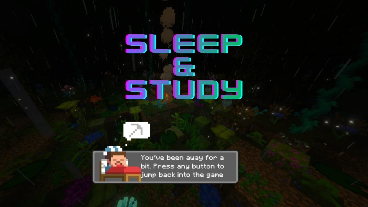 Minecraft Ambience ASMR for Sleep/Study Improved! (Rain, Music, 5 Hours)