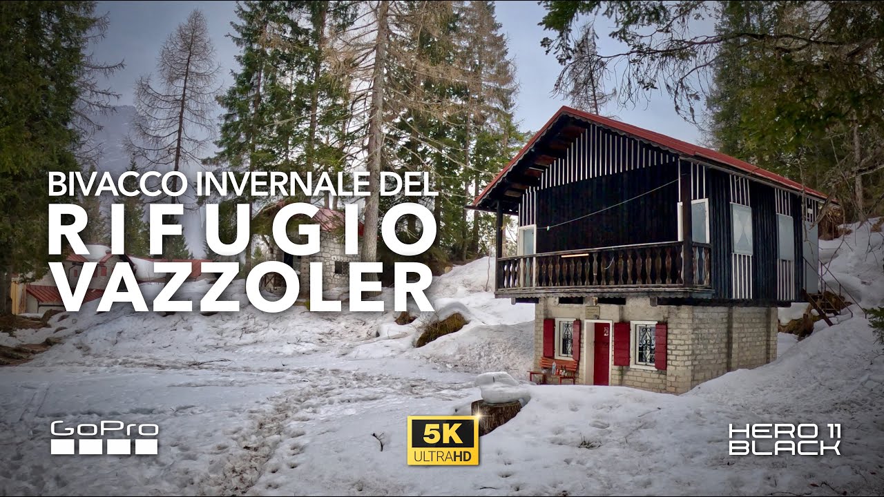 Notte nel bivacco invernale del RIFUGIO VAZZOLER da Capanna Trieste | Gruppo del Civetta [5K]