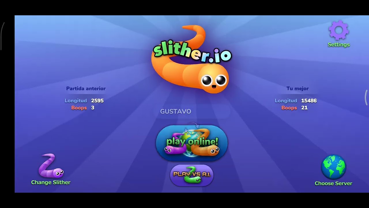 Jugando sliter.io en celular jsjs , soy muy malo 🤣