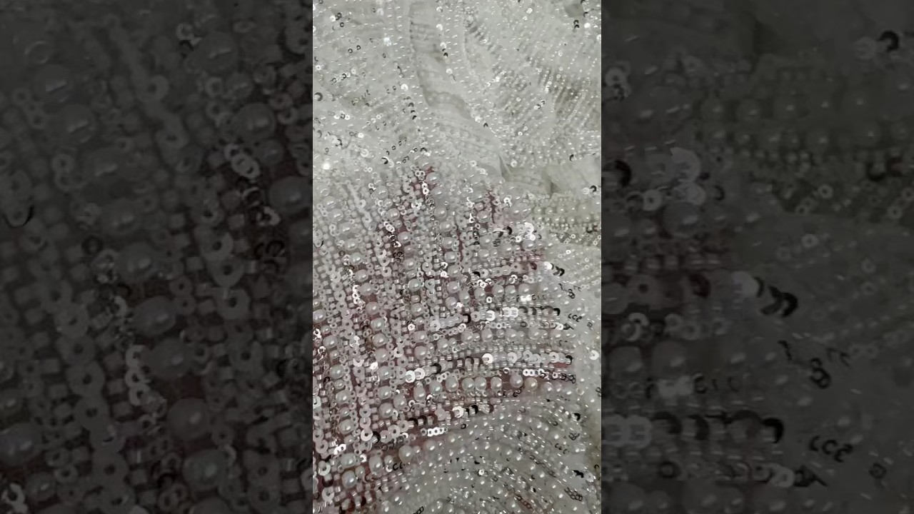 Luxury heavy beaded fabric in stock#fashion#luxury #fabric #bridal #dress #lace #partywear #beads