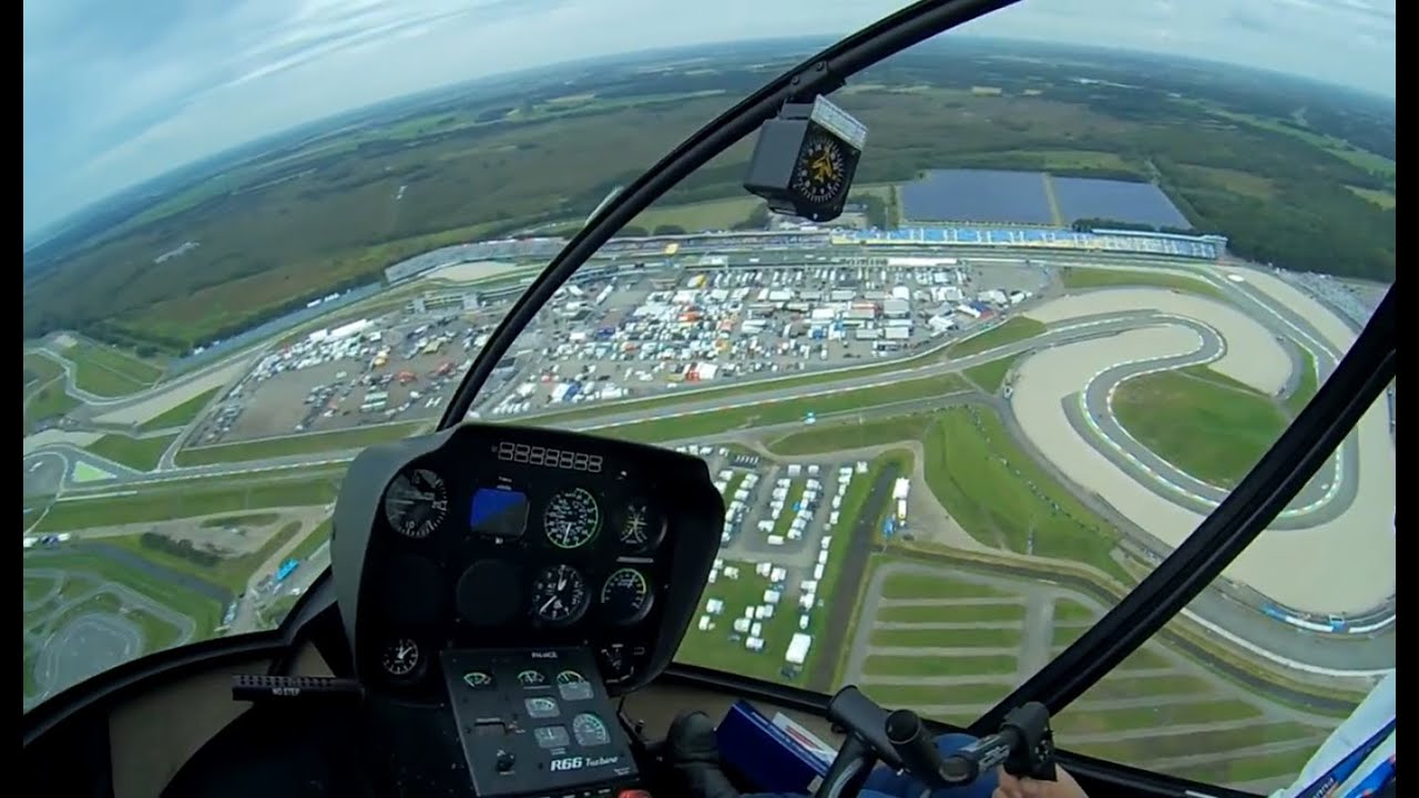 Helicopter flight above TT Circuit Assen