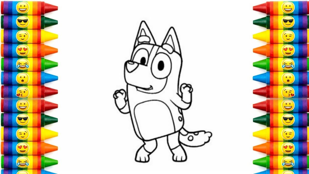Рисование Блюи | Учимся рисовать Блюи и Бинго 🖍️🐶