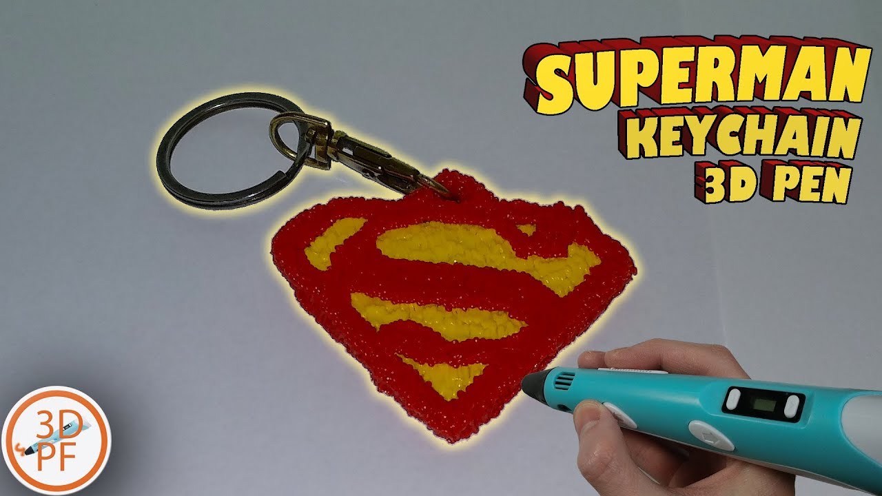 3D Pen Keychain - How to make Superman logo keychain