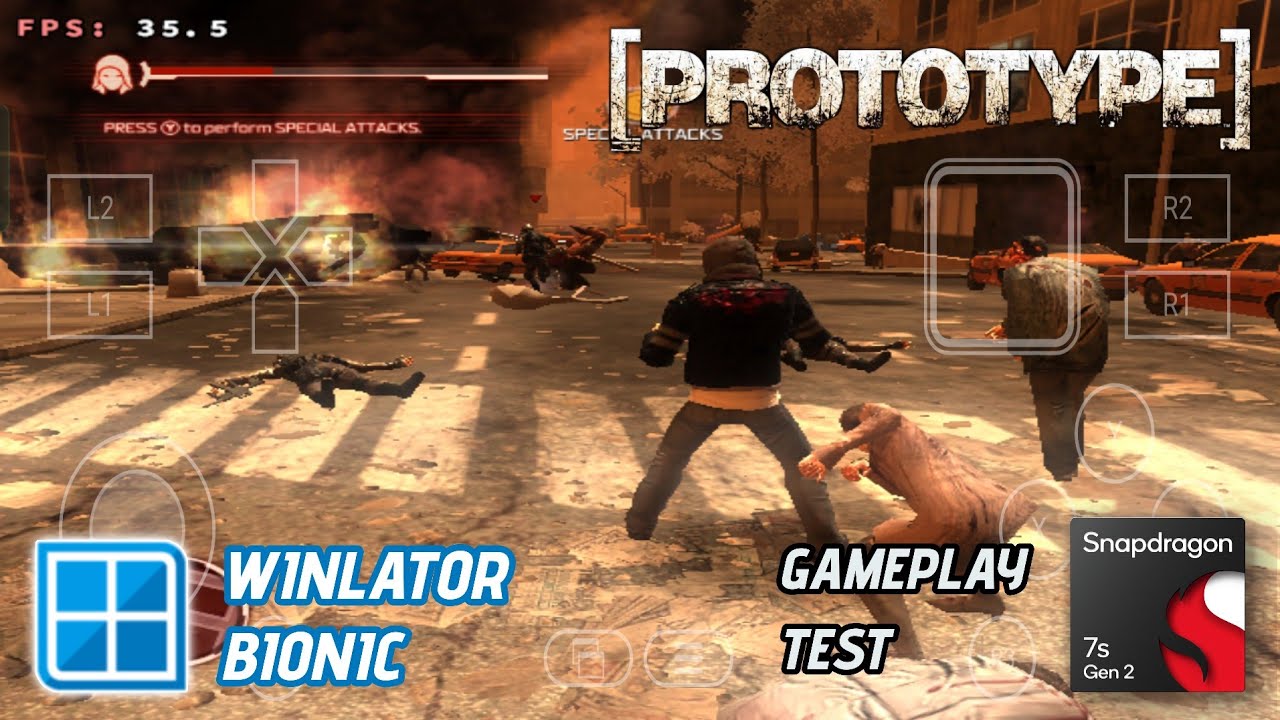 Prototype 1 Gameplay Test on Android | Winlator Bionic (Snapdragon 7s Gen 2) Adreno 710