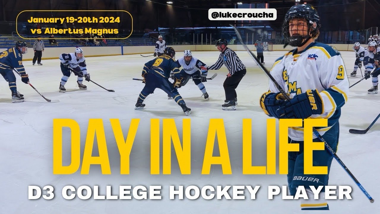 Weekend Day In A Life Pt. 3 of D3 College Hockey Player On The Road v Albertus Magnus 🚗 🏒