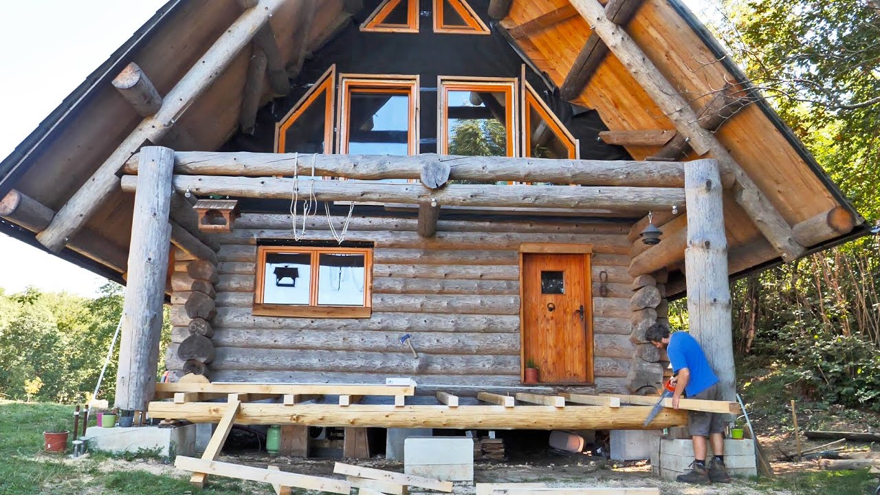 Finally Balcony and Front Porch / Off Grid CABIN Building (S4 Ep16)