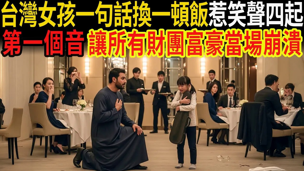 「我能不能拉一首換一份吃的？」台灣女孩一句話惹笑聲四起，卻用第一個音讓所有富豪當場崩潰！#感人故事 #老年故事 #口述故事 #人生故事