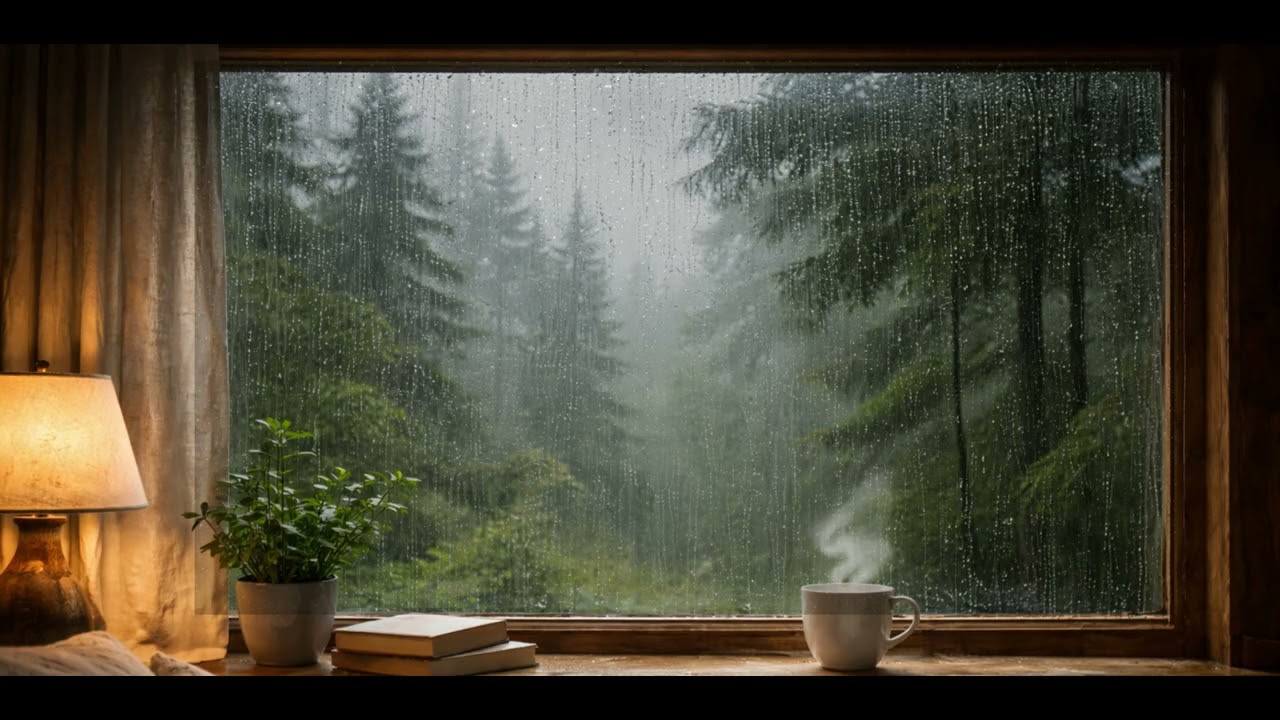 5 Hours Gentle Rain by the Forest Window 🌧️ | Cozy Ambience, No Music