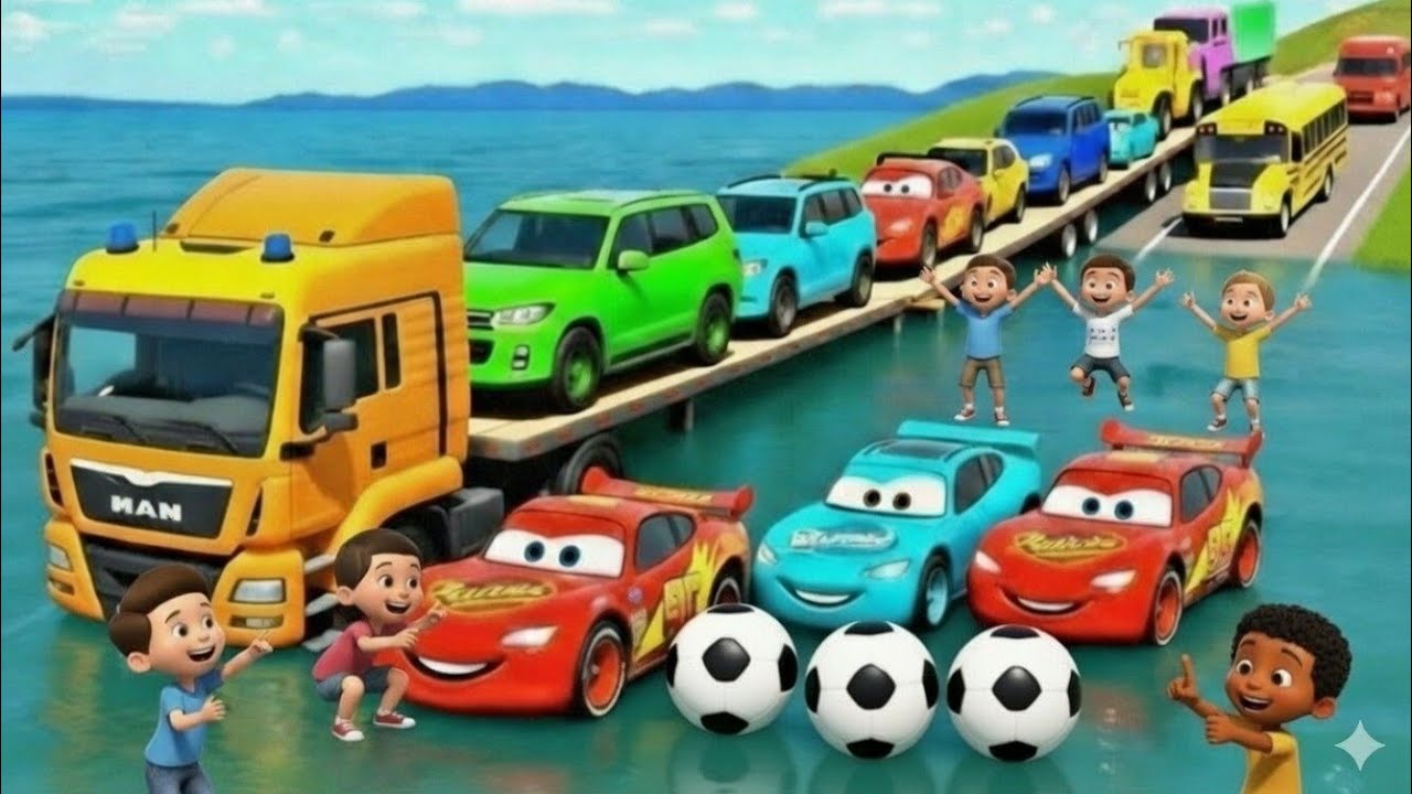 TRANSPORTING CARS & FRUITS WITH COLORED TRACTORS  Speedbumps vs Cars Train Vs Water #31 BeamNG.drive