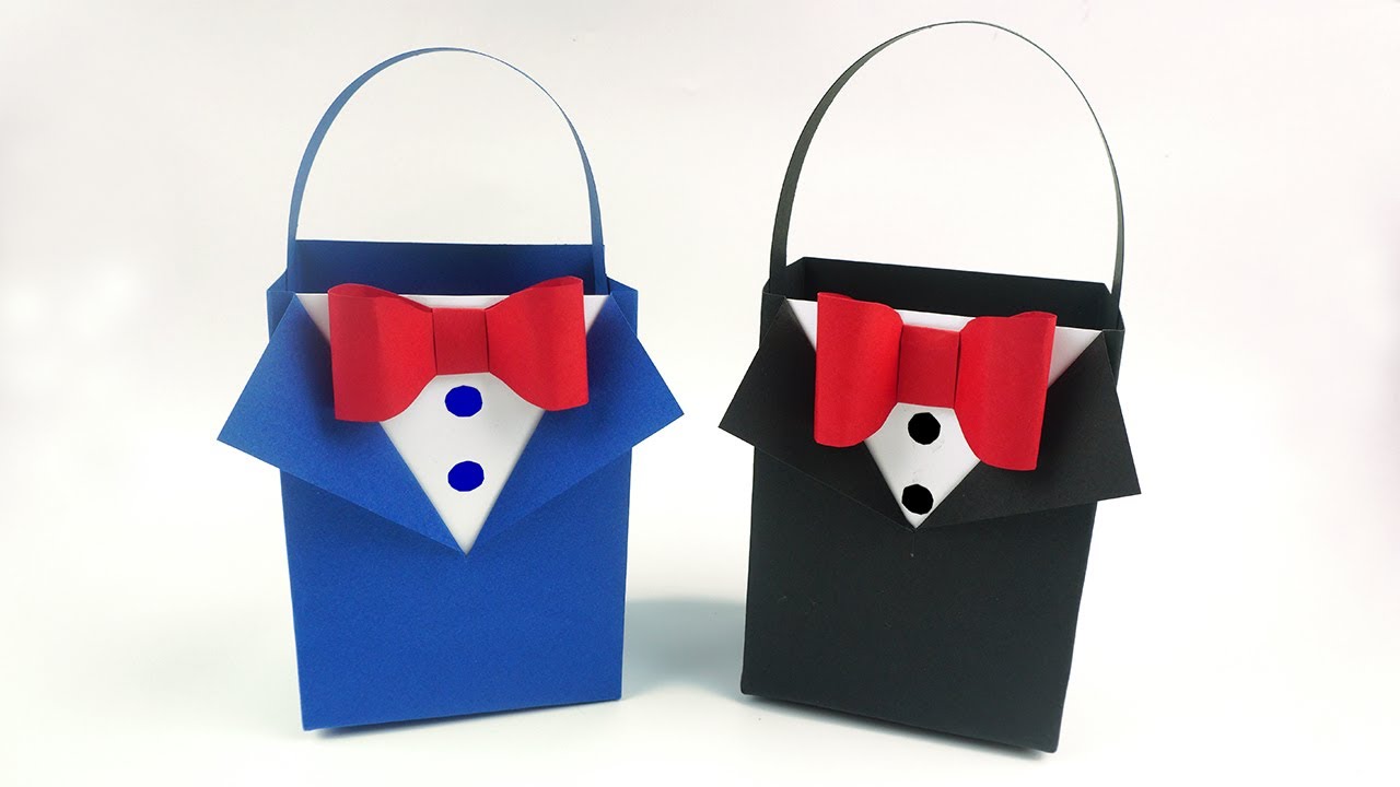 Cómo hacer una Bolsa de regalo para el Día Del Padre | Manualidades para el día del padre