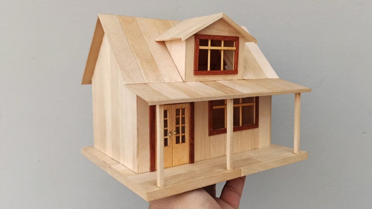 Casas de palitos de helado - How To Make A Popsicle Stick House