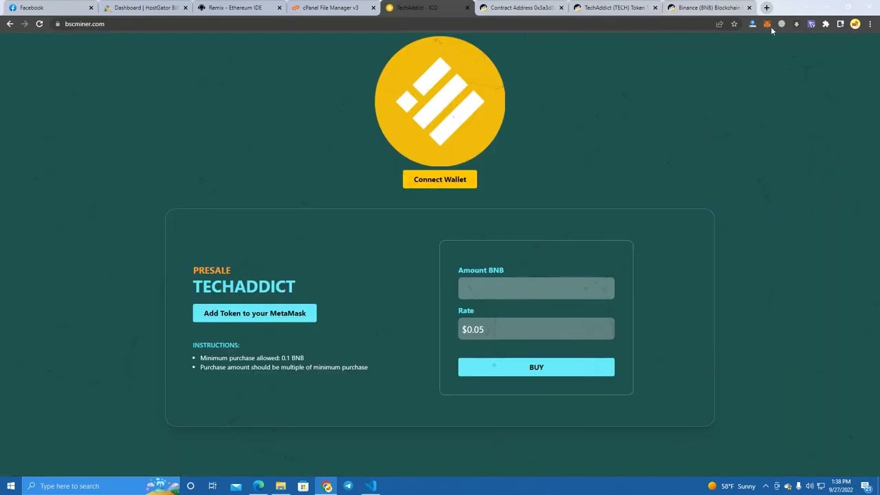 Create ICO Token Project  Smart Contract & Website Integrated  2022